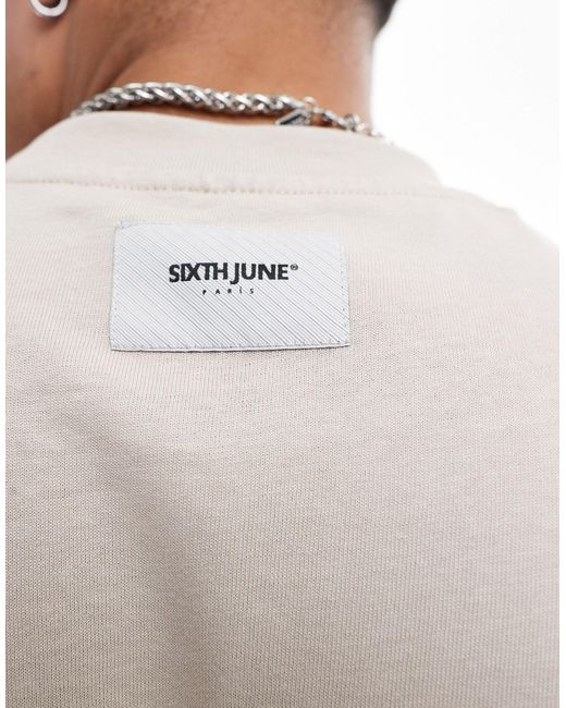 T-shirt à imprimé chemistry sur le devant - taupe Sixth June pour homme en coloris White