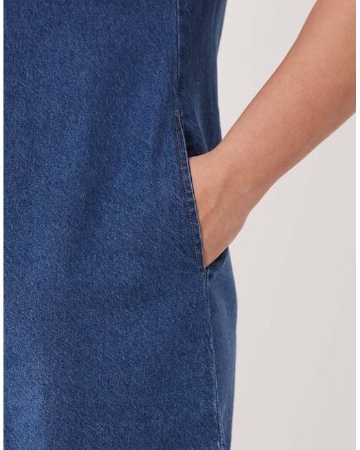 ASOS Blue Asos Design Curve Denim Fit And Flare Shift Dress