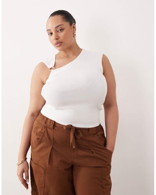 ASOS White Asos Design Curve Hardware Structured Top