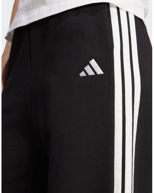 Adidas Originals Black Adidas 3-Stripes Fleece Wide Pant