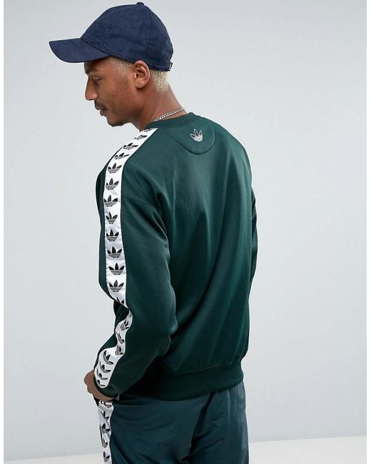 adidas Originals Tnt Tape Crew Sweatshirt in Green for Men | Lyst