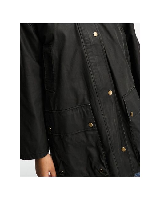ASOS Black Oversized Wax Jacket