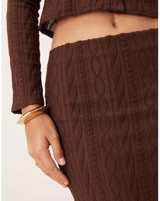 Minifalda Marrón De Punto De Ochos De (Parte De Un Conjunto) Miss Selfridge de color Brown