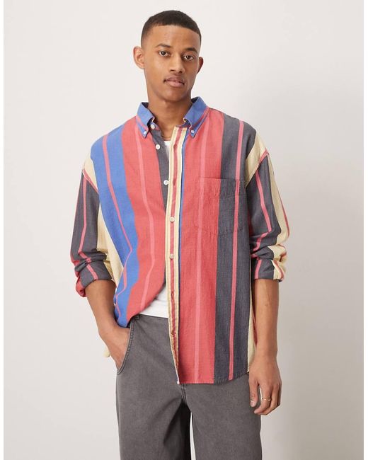 Gant Red Seersucker Stripe Oversized Shirt for men