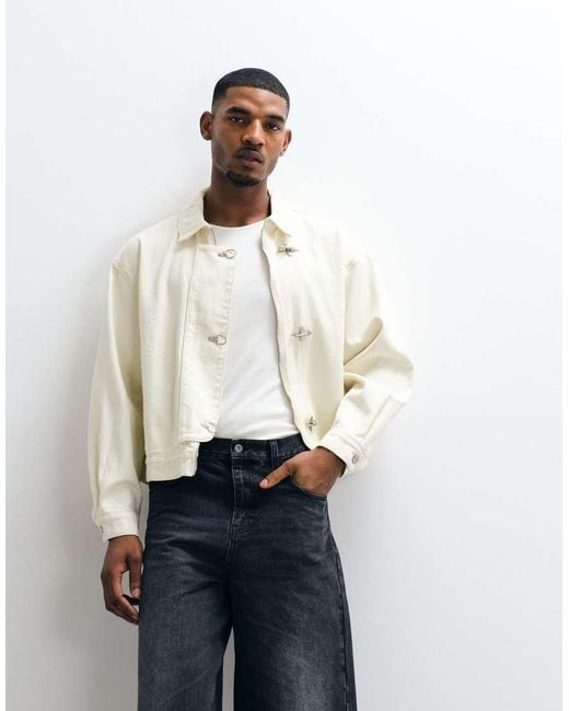 Liquor N Poker Gray Buckle Detail Harrington Jacket for men