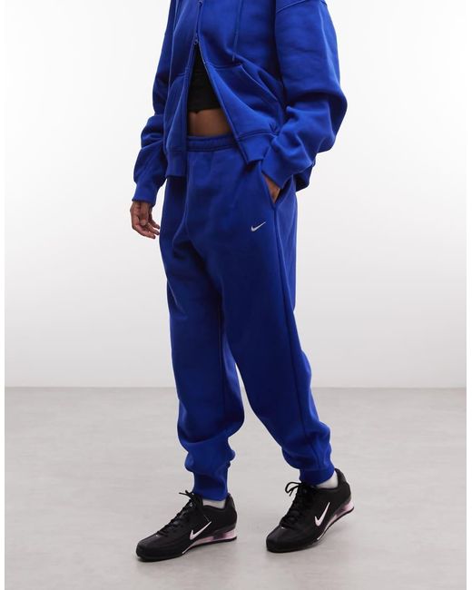 Nike Blue Studio Fleece Heavy Weight Oversized Joggers