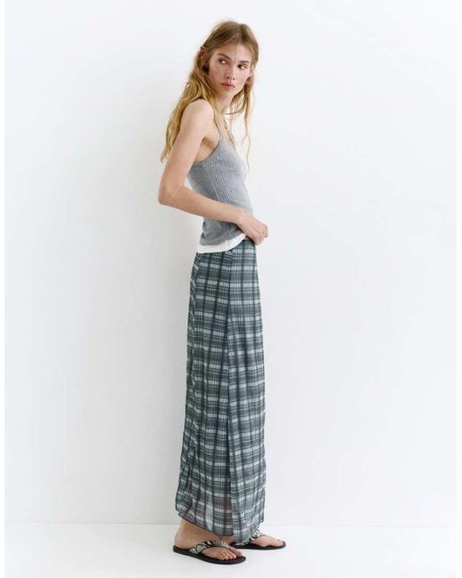 Pull&Bear Geruite Midirok in het Gray