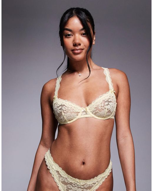 ASOS Gray Hazel All Over Lace Underwired Bra With Lace Trim