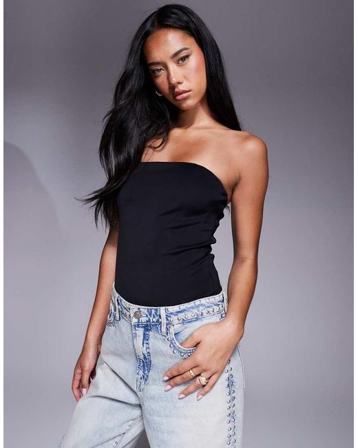 GOOD AMERICAN Blue Sculpting Corset Strapless Bodysuit
