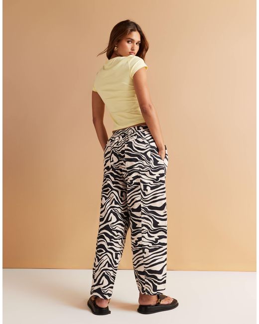 ASOS Natural Laundered Barrel Leg Pants