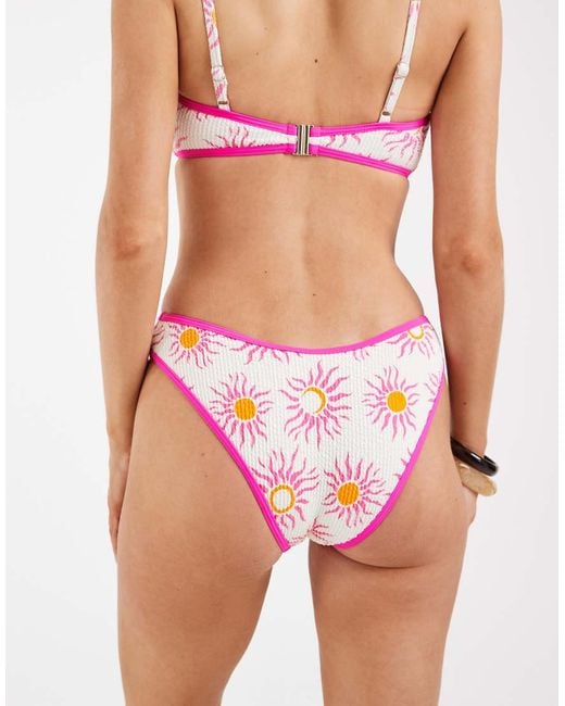River Island White Sun Print Bikini Brief