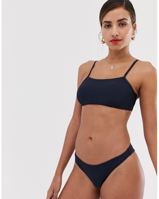 navy high leg bikini bottoms