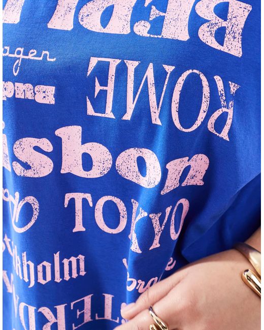 ASOS Blue Asos design curve – oversize-t-shirt