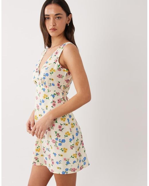 Wednesday's Girl White Wednesdays Girl V Neck Mini Dress