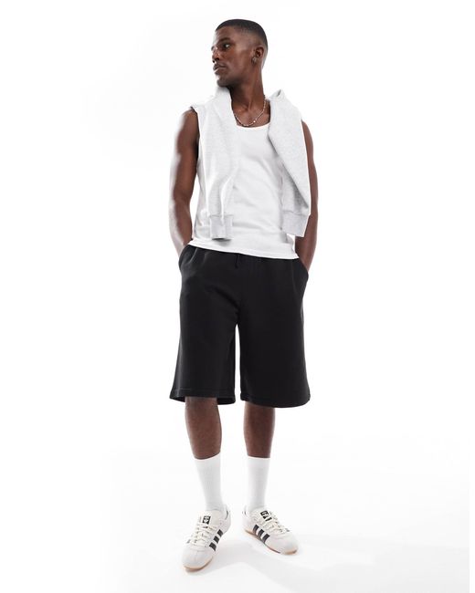 Pull&Bear – stwd – skater-shorts in White für Herren