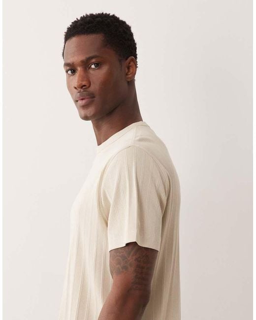Abercrombie & Fitch Natural Premium Ribbed T-shirt for men