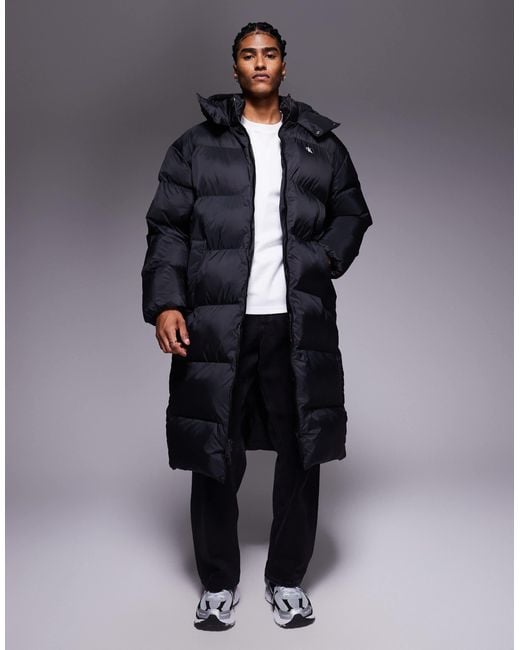 Calvin Klein Blue Longline Quilted Puffer Jacket for men