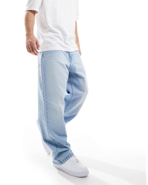 Bershka Blue baggy Fit Jean for men