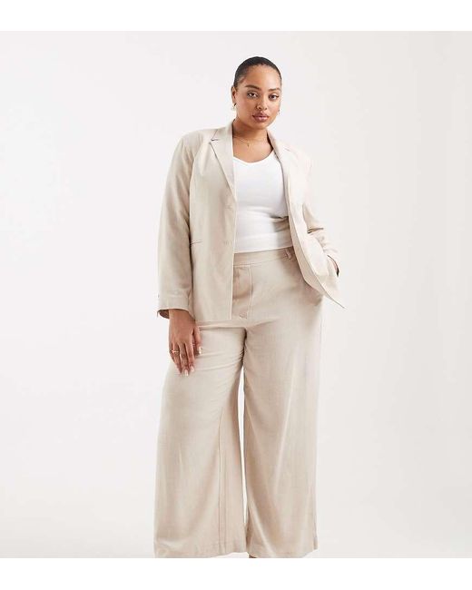 Pieces Plus Natural Pieces Curve Linen Touch Tailored Blazer