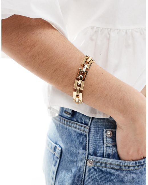ASOS Blue Bracelet With Rectangle Chain Detail