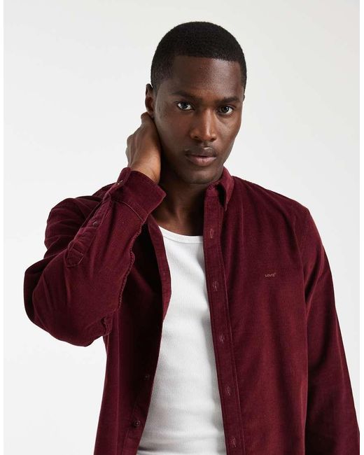 Levi's Red Authentic Button Down Shirt for men