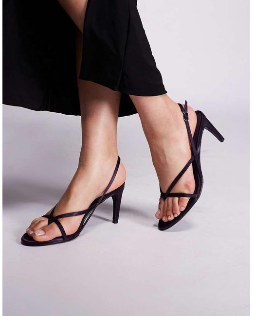 Public Desire Black Vetta Barely There Heeled Sandals