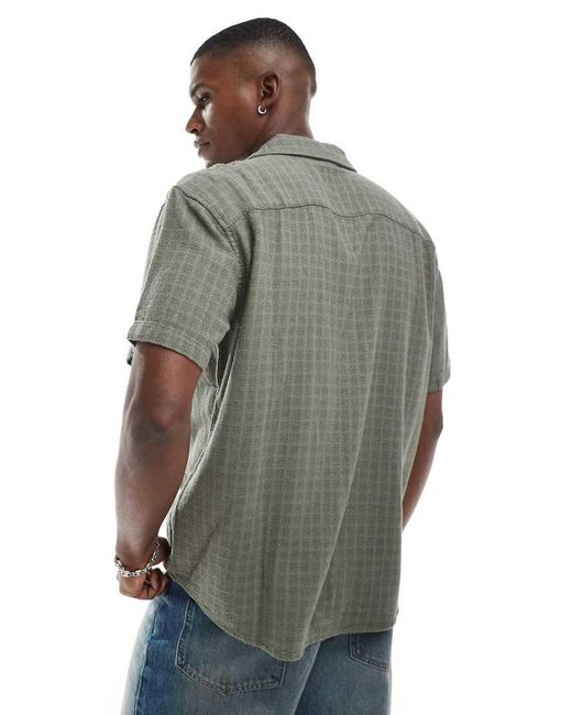 Camicia A Maniche Corte Testurizzata Kaki di Only & Sons in Gray da Uomo
