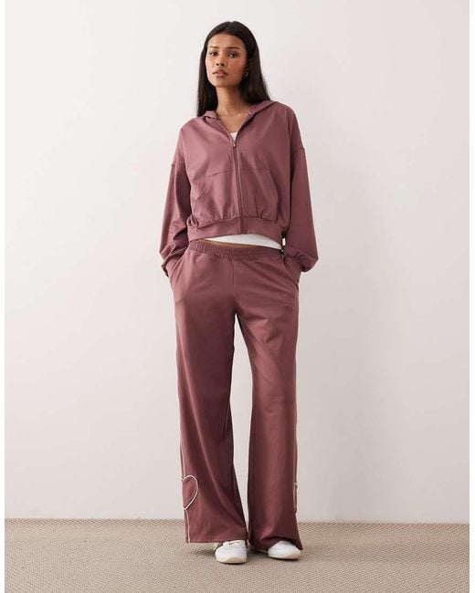 Hollister Red Gilly Hicks Slouchy Crop Full Zip Hoodie Co-Ord
