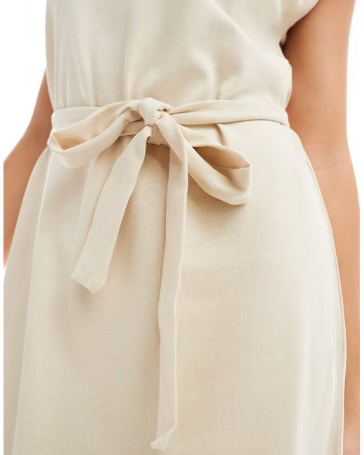 SELECTED Natural V-neck Jersey Maxi Dress