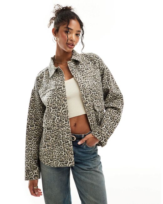 Stradivarius Gray Denim Jacket