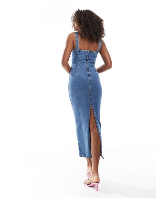 Benoliel Jeans Bodycon Dress Bershka Strappy Bodycon Denim Shaping Maxi Dress In Blue Lyst UK Benoliel Jeans Bodycon Dress Bershka Strappy Bodycon Denim Shaping Maxi Dress In Blue Lyst UK