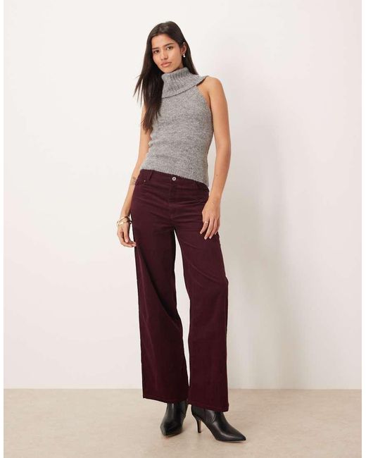 Gina Tricot Purple Chunky Knitted Sleeveless High Neck Top