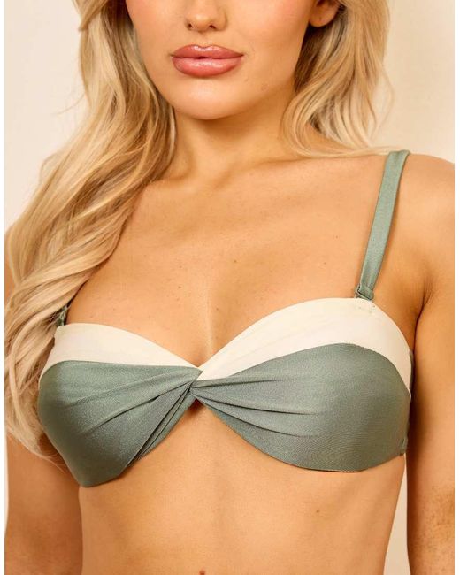 Wolf & Whistle Natural X Isabella Whittingham Bandeau Twist Bikini Top