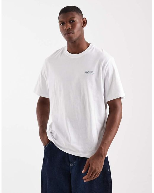 Jack & Jones White T-shirt With Script Logo for men