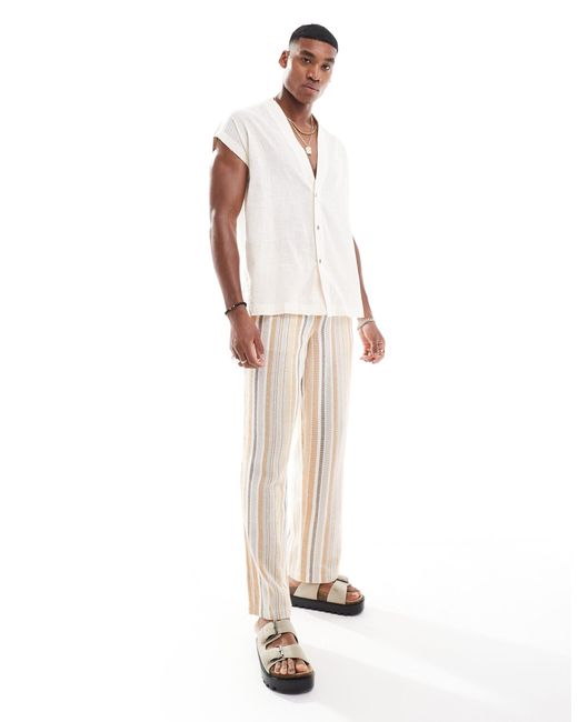 Camicia elegante senza maniche vestibilità comoda di ASOS in White da Uomo