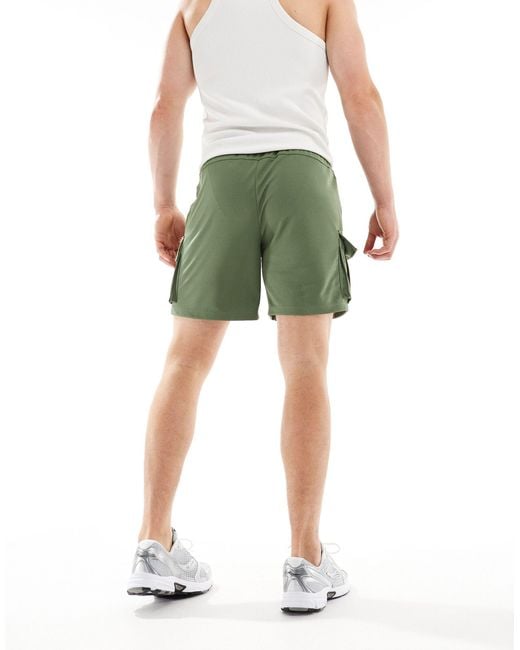 ASOS 4505 Green Technical Jersey Training Shorts With Cargo Pocket for men