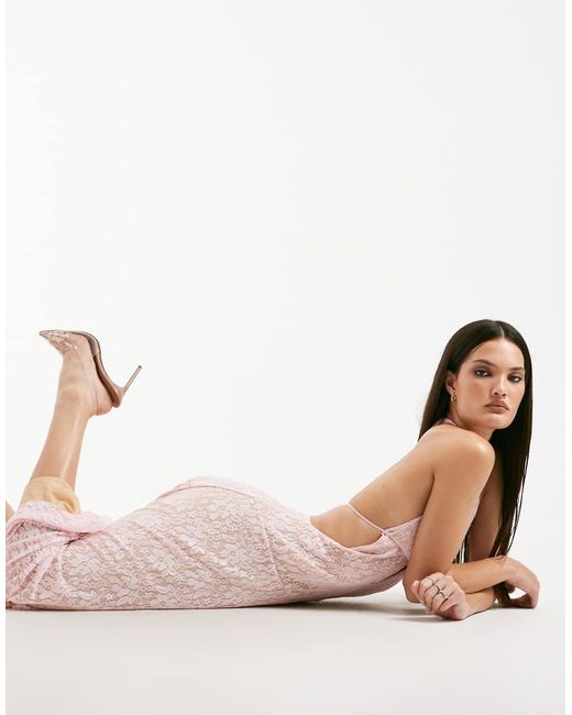 i am gia pink lace dress I.am.gia Gemma Lace Halter Minidress In Pink
