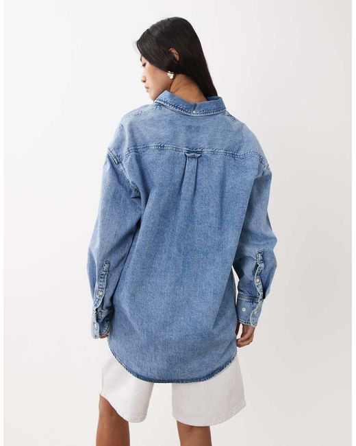 Gant Blue Small Logo Oversized Shirt