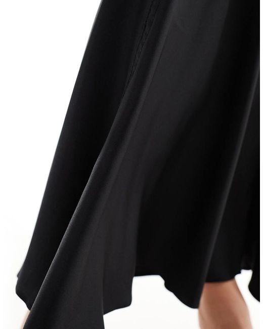 Weekday Black Paige Mermaid Fit Satin Maxi Skirt