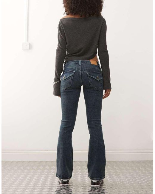 Monki Blue Curved Yoke Jeans