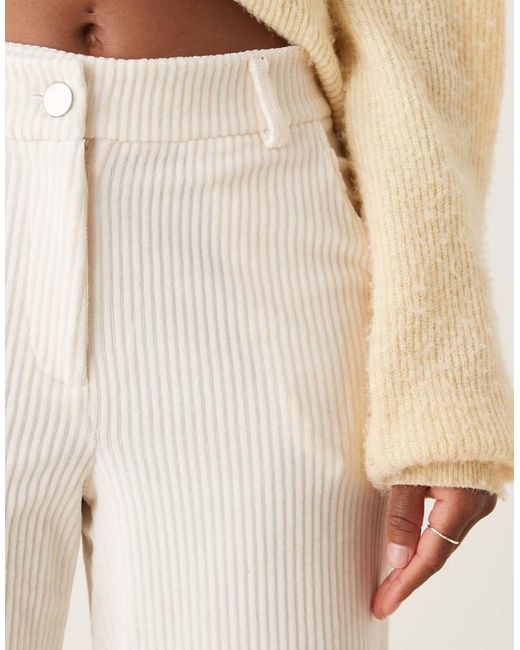 Vila Natural High Waisted Corduroy Trousers