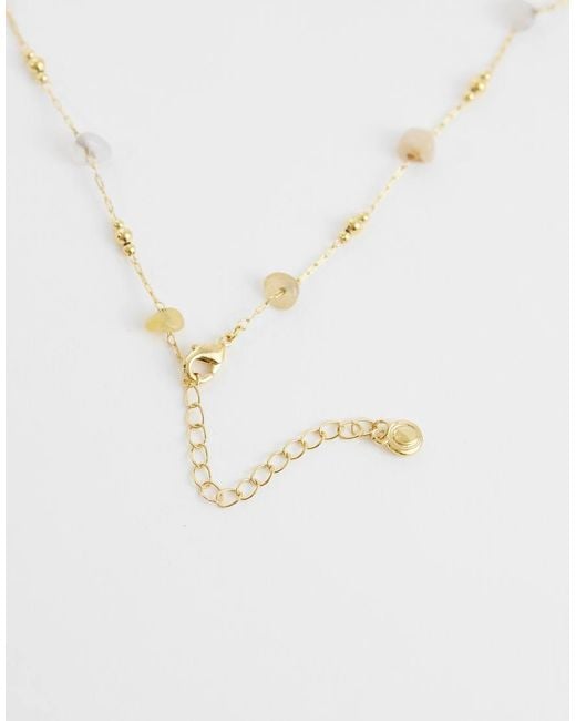 Orelia White Mixed Chip And Bead Necklace