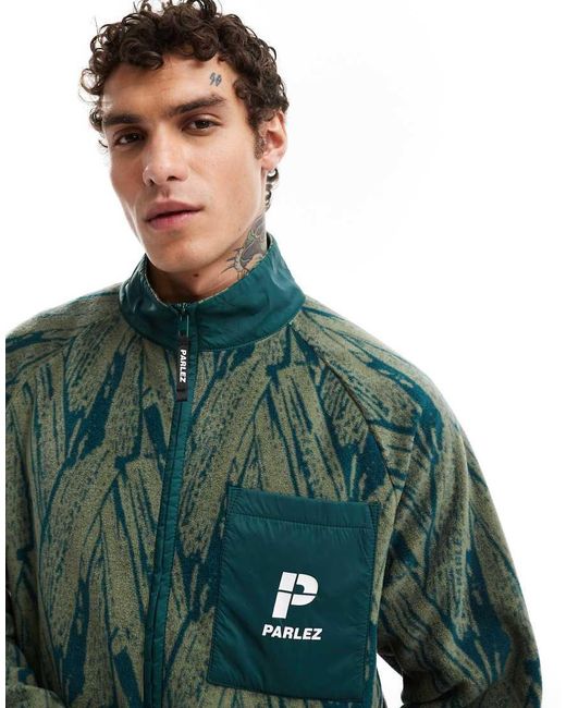 Parlez Green Logo-Print Hooded Nylon Jacket for men