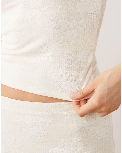 Gina Tricot Natural Co-ord Sheer Lace Sleeveless Top