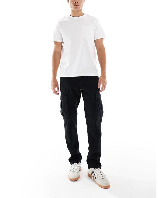 Jack & Jones Black Loose Fit Cargo Trouser for men