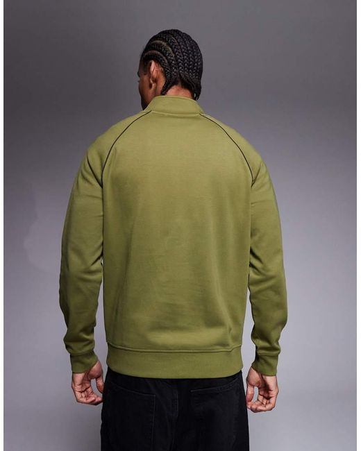 Barbour Green Markford Half Zip Logo Sweatshirt for men