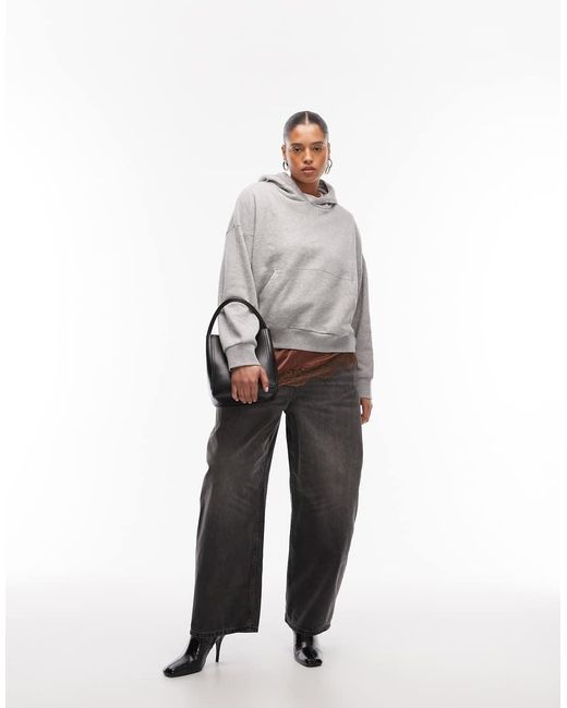 ASOS Gray Asos Design Curve Oversized Brushback Hoodie