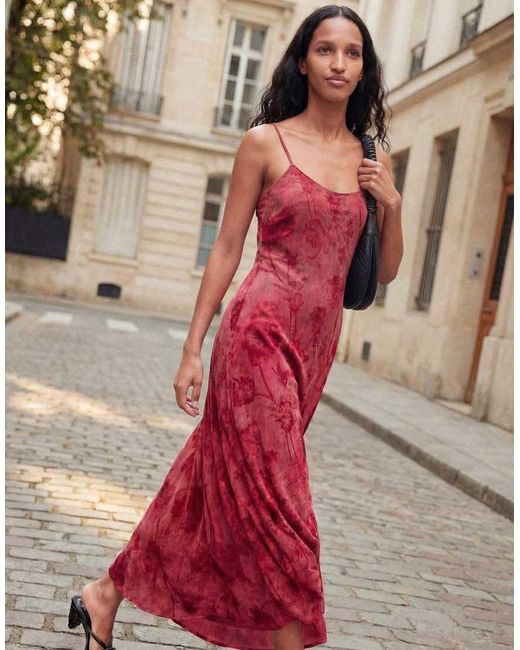 Desigual Red Flocked Strap Dress