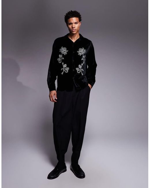 Camicia Comoda di ASOS in Black da Uomo