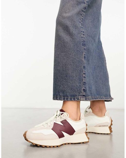 New Balance White 327 Trainers